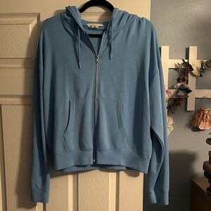 Light Blue Zip-Up Hoodie